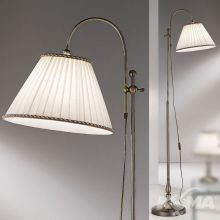 Tonia Lampa podłogowa 1x60W E27 patyna + abażur z tkaniny